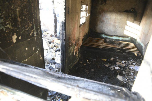Los restos de la vivienda afectada por el siniestro.