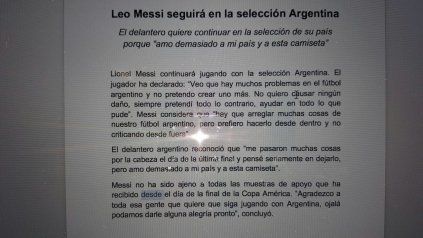 El comunicado oficial de Lionel Messi en el que confirma que vuelve a la selección.