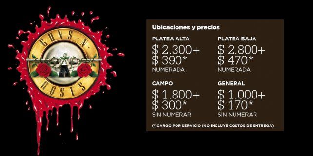 La venta de entradas para el recital de Guns N'Roses se lanzará el próximo 22 de agosto 0017773453