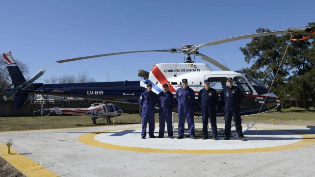 Scabuzzo y el resto de la Brigada durante la inauguración del helipuerto de la UR II 