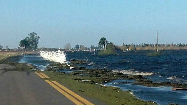 Fuertes vientos soplan en la zona de la laguna de Melincué.