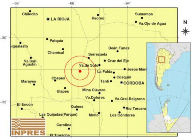 El epicentro, según el Instituto Nacional de Prevención Sísmica (Inpres).